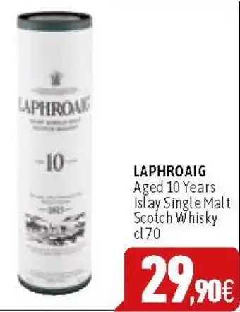 LAPHROAIG Aged 10 Years Islay Single Malt Scotch Whisky cl70