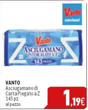 C+C Cash and Carry VANTO Asciugamano di Carta Piegato aZ 143 pz offerta