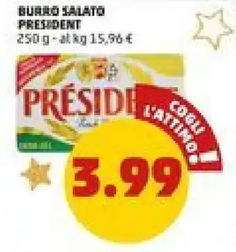 PENNY BURRO SALATO PRESIDENT 250 g offerta