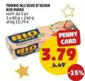 PENNY Tonno All'Olio D'Oliva Rio Mare offerta