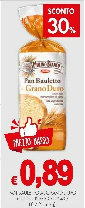 Crai Mulino Bianco Pan Bauletto Al Grano Duro 400 G(ml) offerta