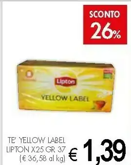 Crai Lipton Tea Lipton - Yellow Label offerta