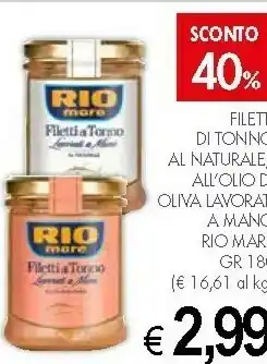 Crai Rio Mare Filetti Di Tonno All'Olio Di Oliva I Lavorati A Mano 180 G(ml) offerta