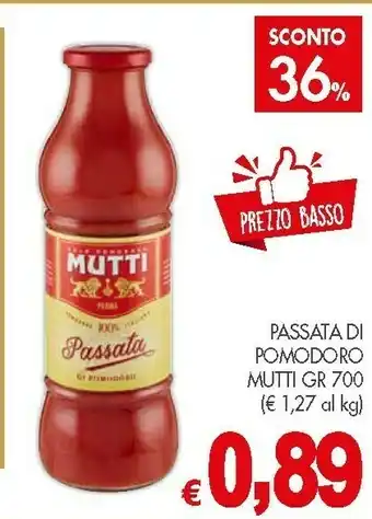 Crai Mutti Passata Di Pomodoro 700 G(ml) offerta