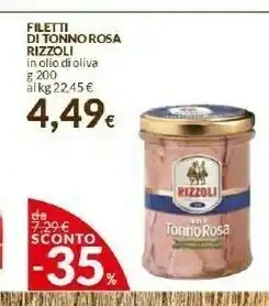 Doro Supermercati Rizzoli FIletti Di Tonno Rosa In Olio Di Oliva offerta