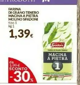 Doro Supermercati Molino spadoni Farina Tipo 1 Di Grano Tenero Macinata A Pietra 1000 G(ml) offerta
