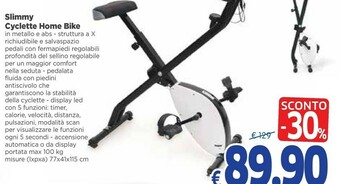 Famila Slimmy Cyclette Home Bike offerta