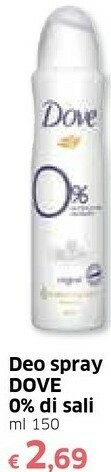Galassia Dove Deodorante offerta