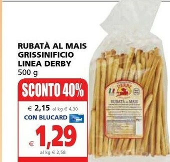 Il Gigante Grissinificio linea derby Rubatà Al Mais offerta