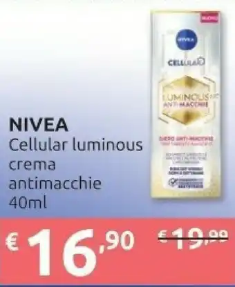 Ipersoap Nivea Cellular Luminous Crema Antimacchie offerta