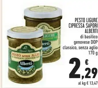 Conad Alberti - Pesto Senza Aglio Di Basilico Genovese DOP 170 G(ml) offerta