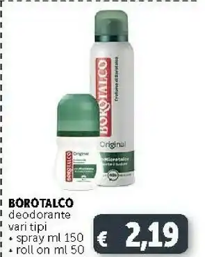 Deco Supermercati Borotalco Original Unisex Deodorante Roll-on 50 Ml offerta
