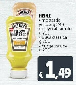Deco Supermercati Heinz Yellow Mustard 240 G(ml) offerta