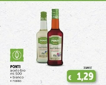 Deco Supermercati Ponti Aceto Di Vino Bianco 500 G(ml) offerta