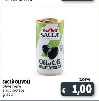 Deco Supermercati Saclà Sacla Olive Nere Snocciolate offerta