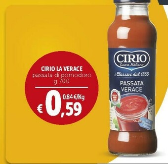 Deco Supermercati Cirio La Verace Passata 700 G(ml) offerta