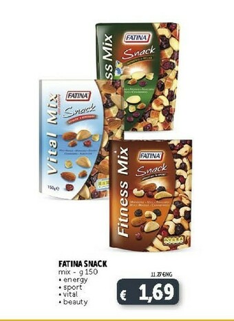 Deco Supermercati Fatina Fitness Mix Snack Ideale Per Lo Sport 150 G(ml) offerta