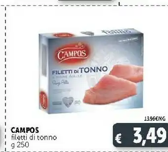 Deco Supermercati Campos - Filetti Di Tonno A Pinne Gialle 250 G(ml) offerta