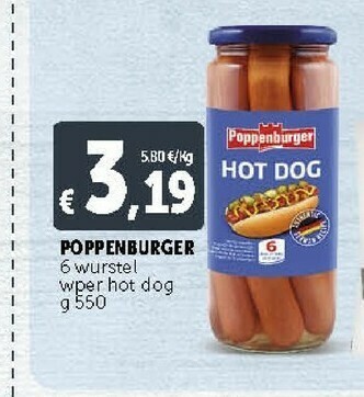 Deco Supermercati Poppenburger 6 Wurstel Wper Hot Dog offerta