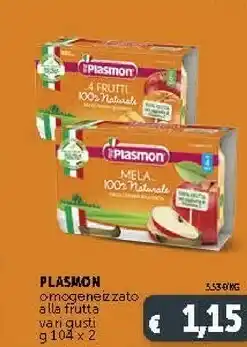 Deco Supermercati Plasmon Omogeneizzati Alla Frutta Mela/ 4 Frutti 100% Naturale offerta