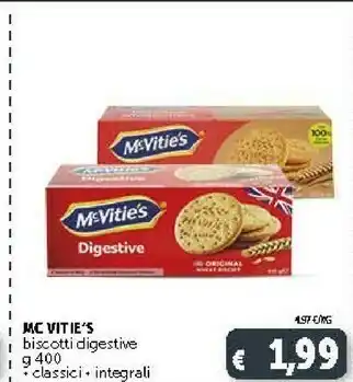 Deco Supermercati Mc vitie's Biscotti Digestive Classici 400 G offerta