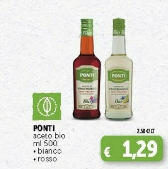 Deco Supermercati Ponti Aceto Di Vino Bianco 500 G(ml) offerta