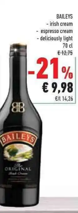Conad Superstore BAILEYS - irish cream 70 cl offerta