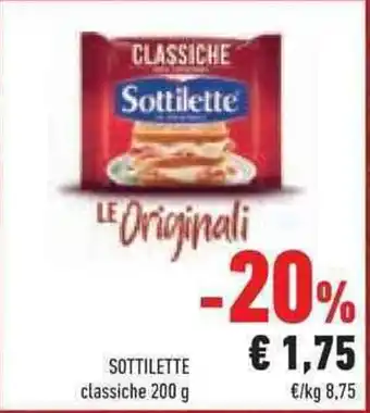 Conad Superstore SOTTILETTE classiche 200 g offerta