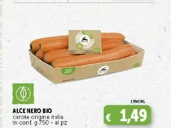 Deco Supermercati Alce Nero - Carote Biologiche 750 G(ml) offerta