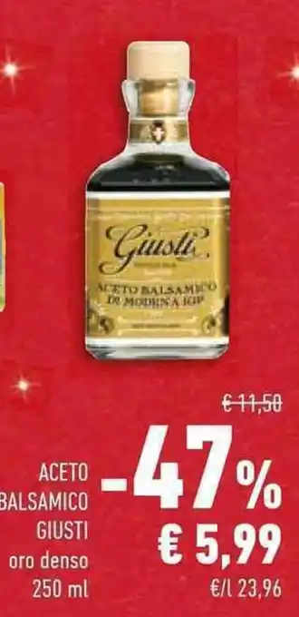 Conad Superstore ACETO BALSAMICO GIUSTI oro denso 250 ml offerta