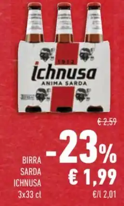 Conad Superstore BIRRA SARDA ICHNUSA 3x33 cl offerta