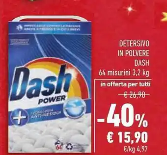 Conad Superstore DETERSIVO IN POLVERE DASH 64 misurini 3,2 kg offerta
