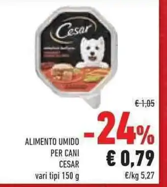 Conad Superstore ALIMENTO UMIDO PER CANI CESAR vari tipi 150 g offerta