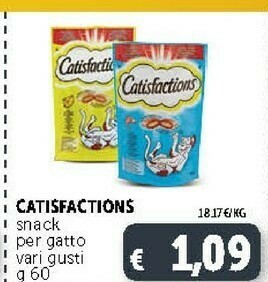 Deco Supermercati Catisfactions Snack Per Gatto 60 G offerta