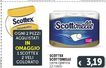 Deco Supermercati Scottex Scottonelle Carta Igienica 12 Rotoli offerta