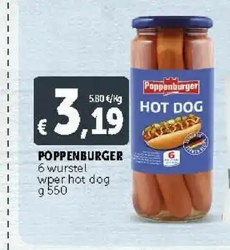 Poppenburger 6 Wurstel Wper Hot Dog