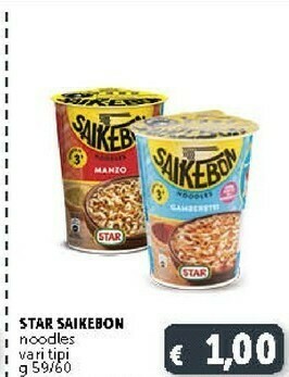Deco Supermercati Star Saikebon Nudolini Orientali Manzo 60 G(ml) offerta