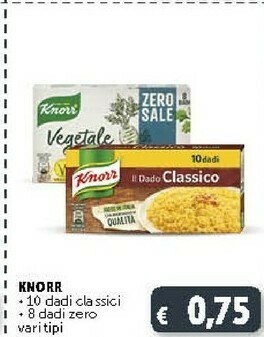 Deco Supermercati Knorr 10 Dadi Classico/ 8 Dadi Zero Sale offerta