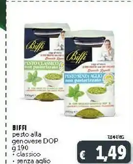 Deco Supermercati Biffi - Pesto Con Basilico Genovese DOP Senza Aglio 190 G(ml) offerta