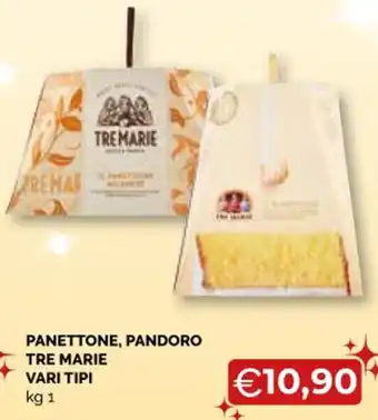 Mercatò Big PANETTONE, PANDORO TRE MARIE VARI TIPI kg 1 offerta