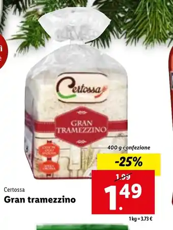 Lidl Certossa GRAN TRAMEZZINO 400 g confezione offerta