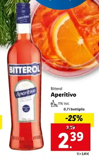 Lidl Bitterol Aperitivo 0,7 l bottiglia offerta