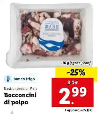 Lidl Gastronomia di Mare Bocconcini di polpo 110 g (sgocc.) conf. offerta