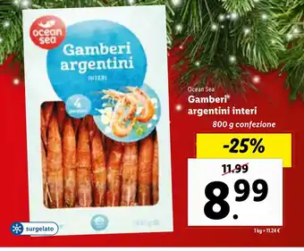 Lidl Gamberi argentini INTERI 800 g confezione offerta