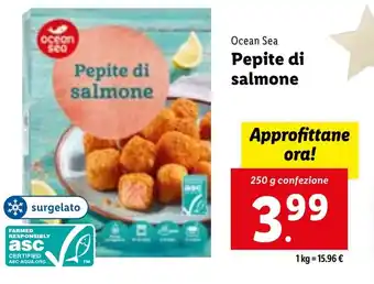 Lidl ocean sea Pepite di salmone 250 g confezione offerta