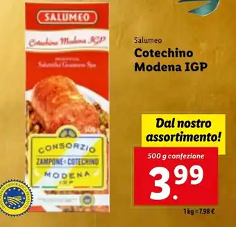 Lidl Salumeo Cotechino Modena IGP 500 g confezione offerta