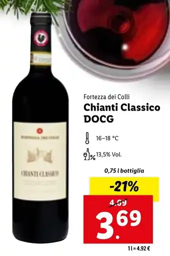 Lidl Fortezza dei Colli Chianti Classico DOCG 0,75 l bottiglia offerta