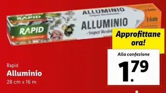 Lidl Rapid Alluminio 28 cm x 16 m offerta