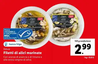 Lidl Filetti di alici marinate 150 g confezione offerta