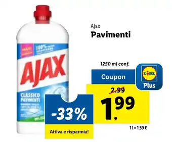Lidl AJAX Pavimenti 1250 ml conf. offerta